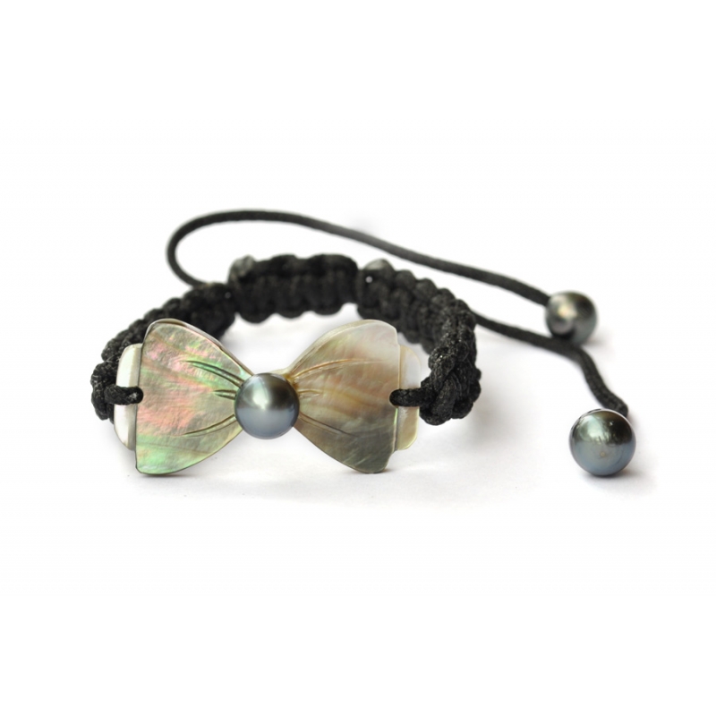 Bracelets colorés, perles de rocaille, perle keshi de Tahiti